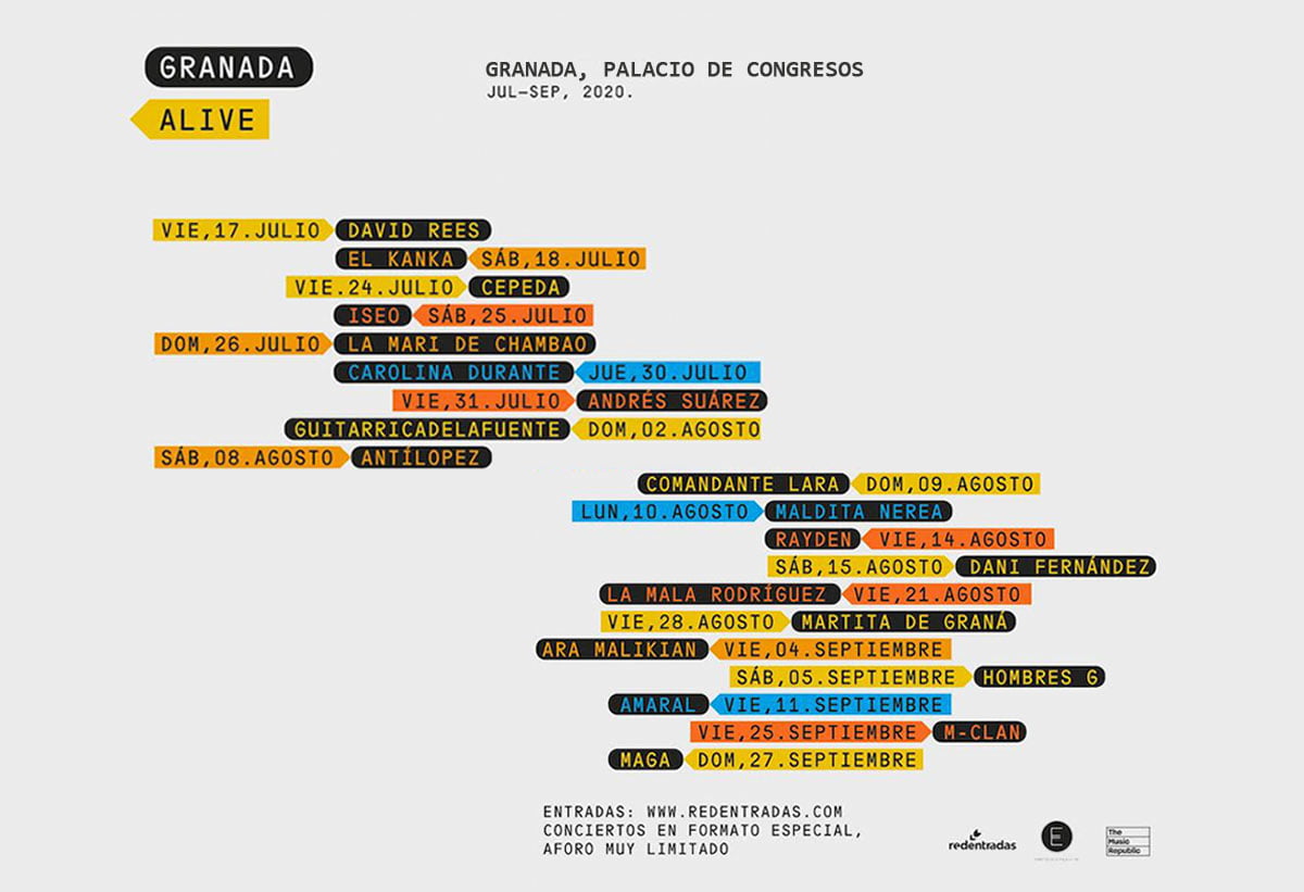Cartel de conciertos Granada Alive
