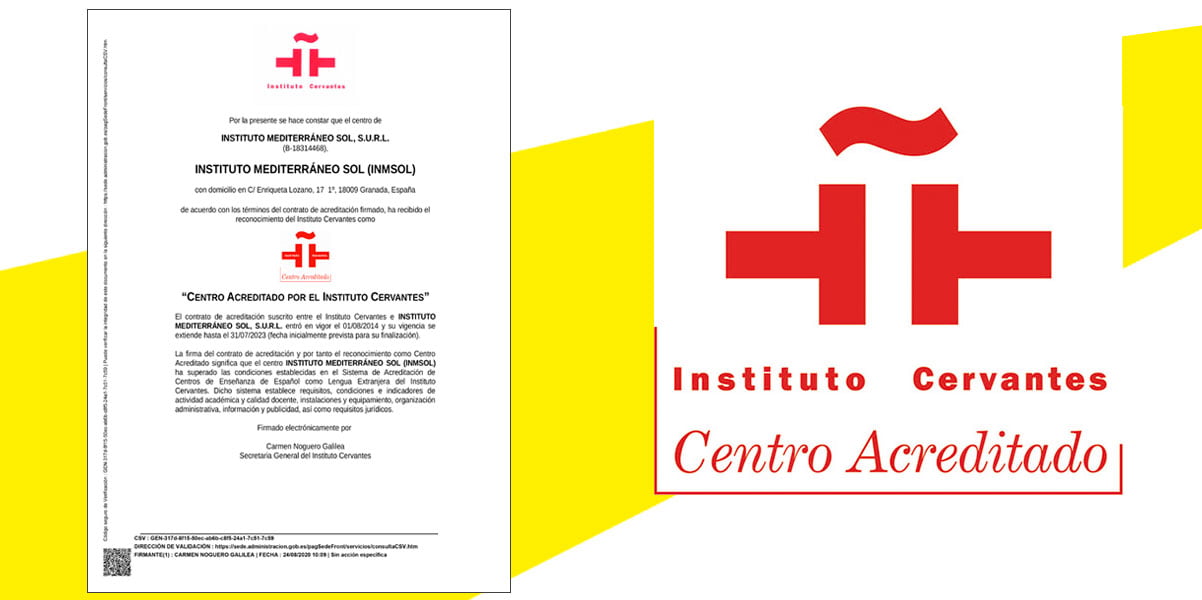 Acreditación Instituto Cervantes para iNMSOL
